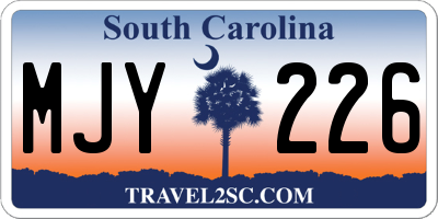 SC license plate MJY226