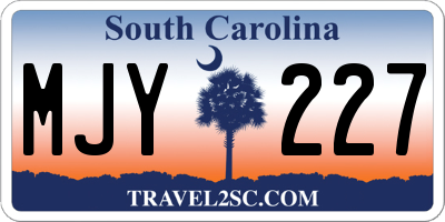 SC license plate MJY227