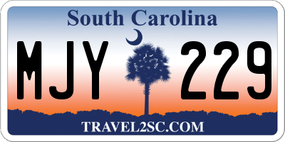 SC license plate MJY229