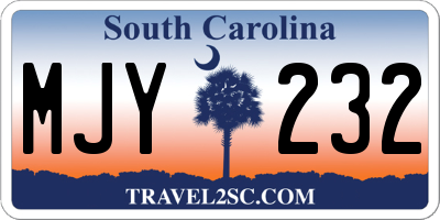SC license plate MJY232