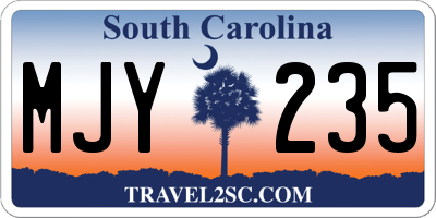 SC license plate MJY235