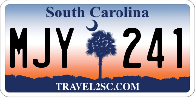 SC license plate MJY241