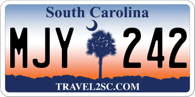 SC license plate MJY242