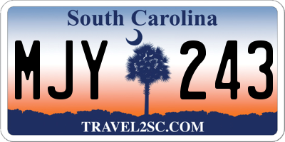 SC license plate MJY243
