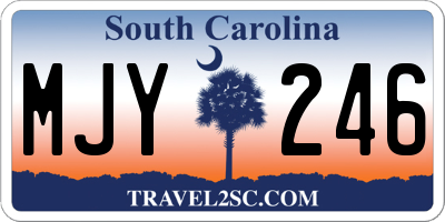 SC license plate MJY246