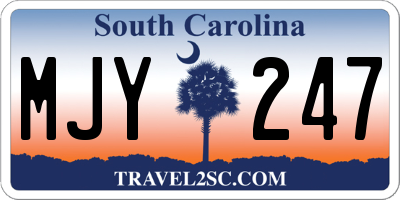 SC license plate MJY247