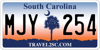 SC license plate MJY254