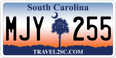 SC license plate MJY255