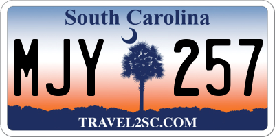 SC license plate MJY257