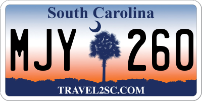SC license plate MJY260