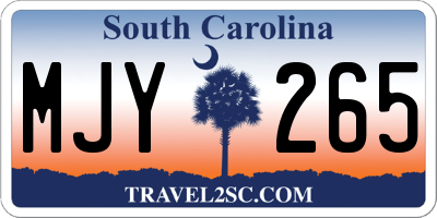 SC license plate MJY265