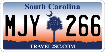 SC license plate MJY266
