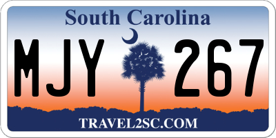 SC license plate MJY267