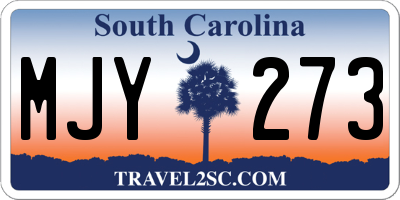 SC license plate MJY273
