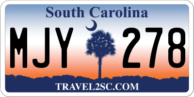 SC license plate MJY278