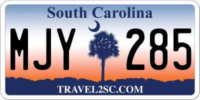 SC license plate MJY285