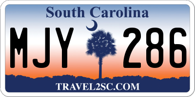 SC license plate MJY286