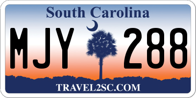 SC license plate MJY288