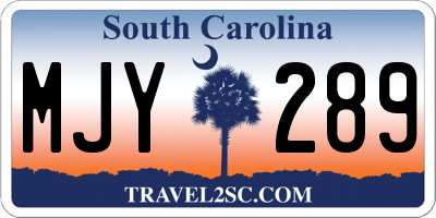 SC license plate MJY289