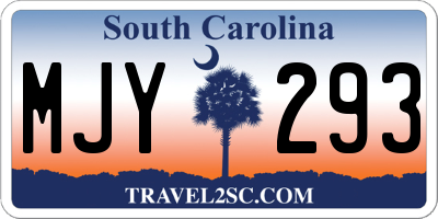 SC license plate MJY293