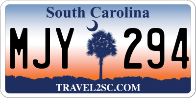 SC license plate MJY294