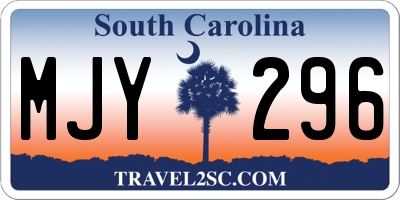 SC license plate MJY296