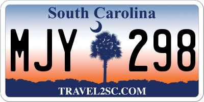SC license plate MJY298