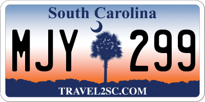 SC license plate MJY299