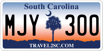 SC license plate MJY300