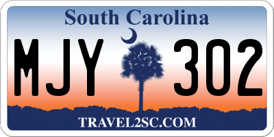 SC license plate MJY302
