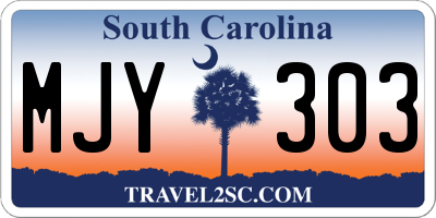 SC license plate MJY303