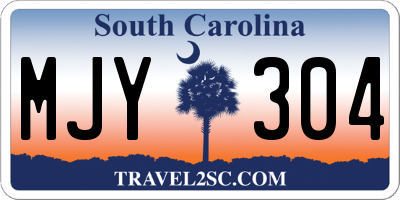 SC license plate MJY304