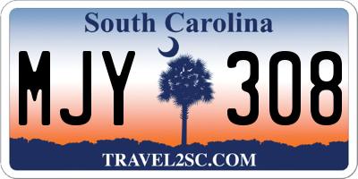 SC license plate MJY308