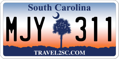 SC license plate MJY311