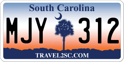 SC license plate MJY312