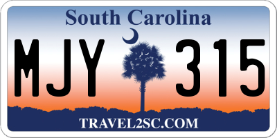 SC license plate MJY315