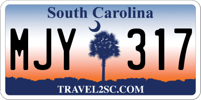 SC license plate MJY317