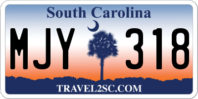 SC license plate MJY318