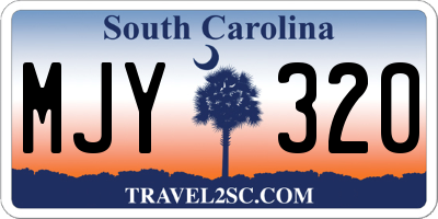 SC license plate MJY320