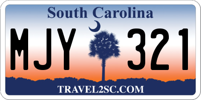 SC license plate MJY321