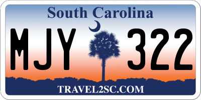 SC license plate MJY322
