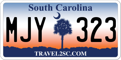 SC license plate MJY323
