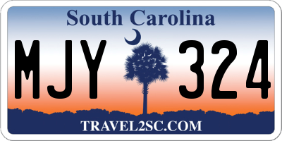 SC license plate MJY324