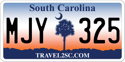 SC license plate MJY325