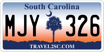 SC license plate MJY326