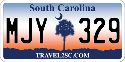 SC license plate MJY329