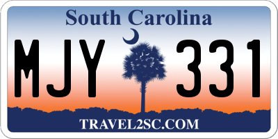 SC license plate MJY331