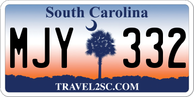 SC license plate MJY332