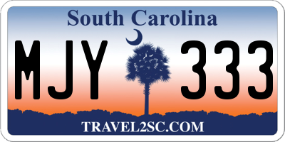 SC license plate MJY333