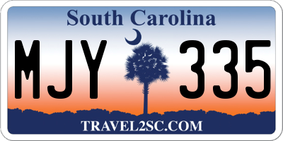 SC license plate MJY335
